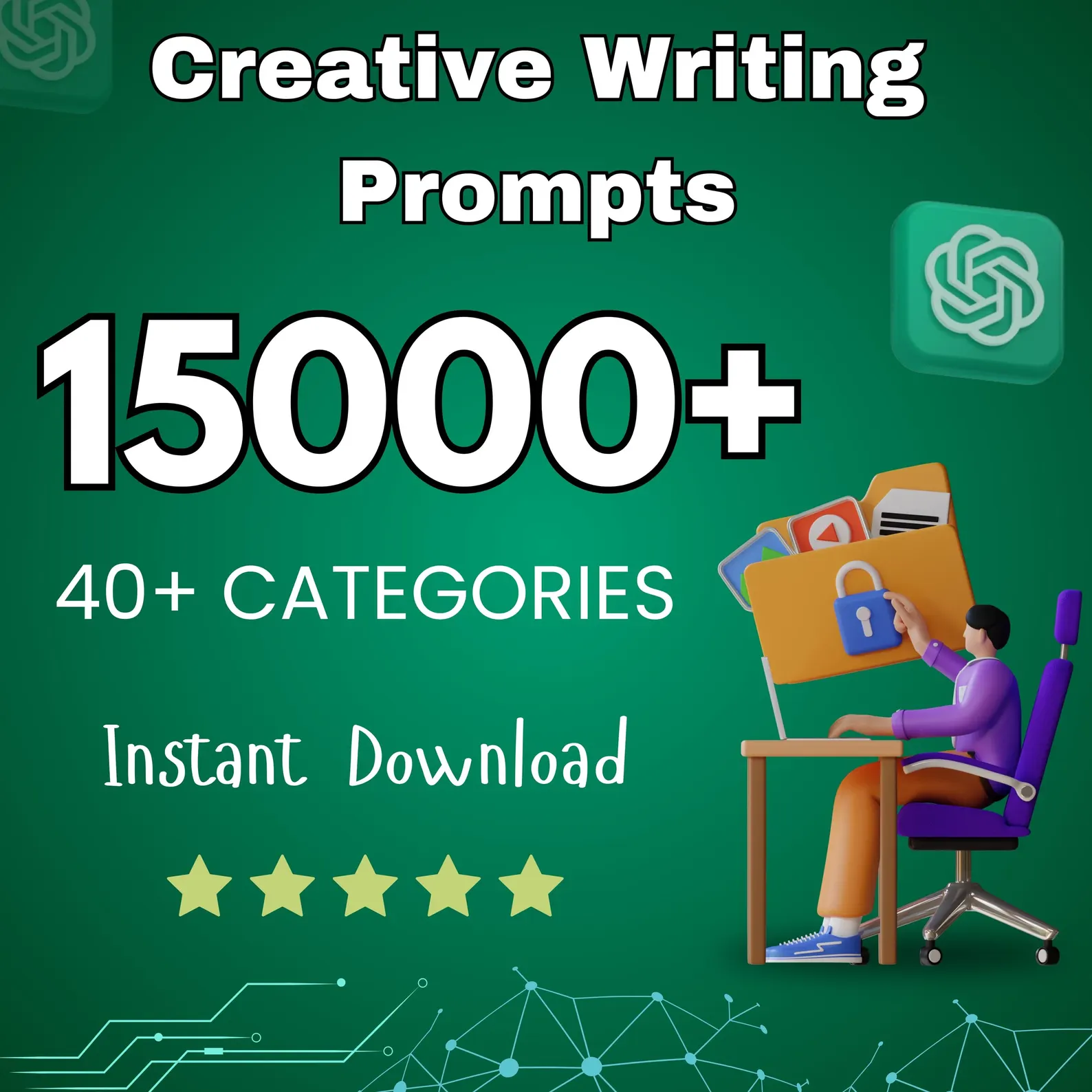 15000+ ChatGPT Prompts with Resell Rights