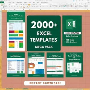 2000+ Templates Excel Ultimate Editable Excel Mega Pack